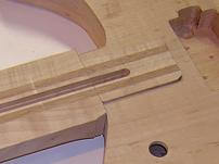 Testing the fit of the tenon - front view.