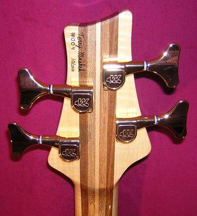 A close-up of the back of the headstock.
