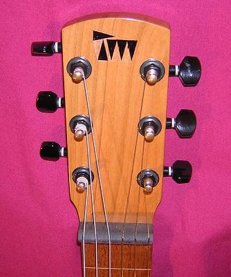 A close-up of the headstock.