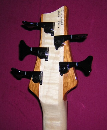 A close up of the back of the headstock.