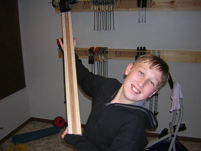 Tundra Boy displaying the sanded neck blank.