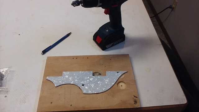 Pickguard almost complete.