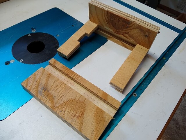 Plywood sides of the router sled.