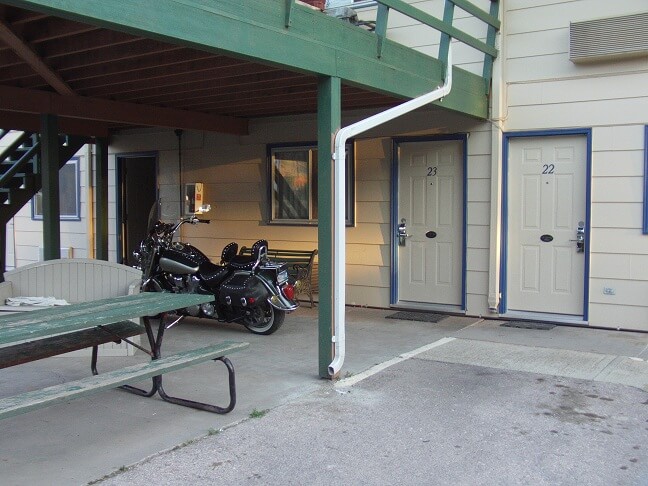 My bike in its parking spot.