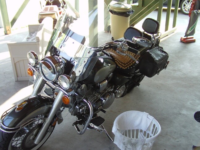 My bike all cleaned up and ready for the day.