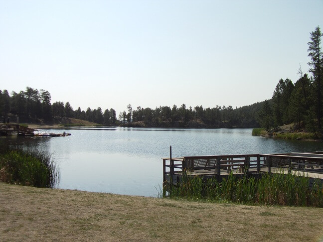 A pretty lake I rode by.