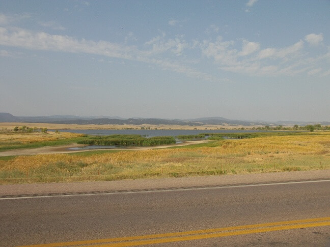 The Black Hills in the distance.