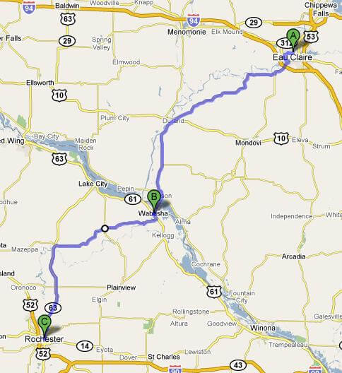 The first part of the day's journey.