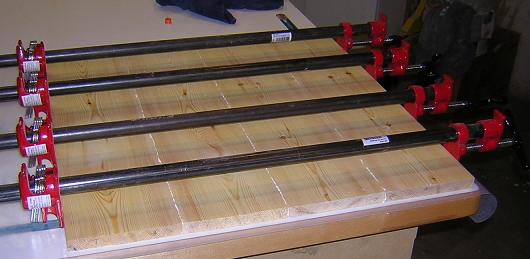 Gluing up the top.