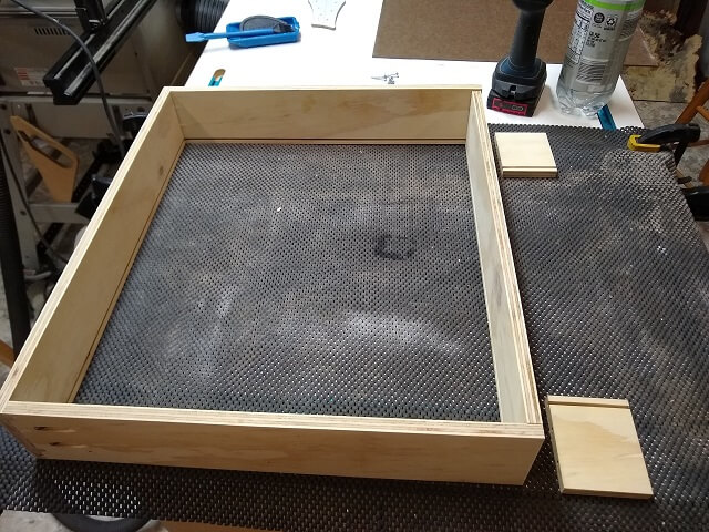 The drawer back and sides cut to their new lengths.