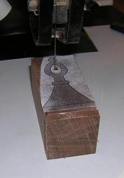 Starting an inside cut on a piece.
