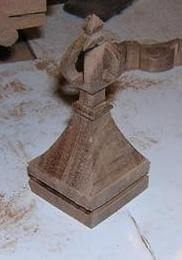 A bishop with all cuts complete.