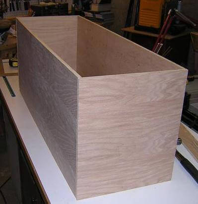 Dry fitting the plywood box.