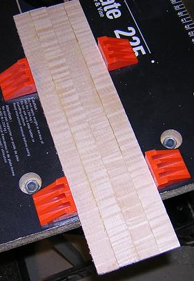 Making the headstock veneer.