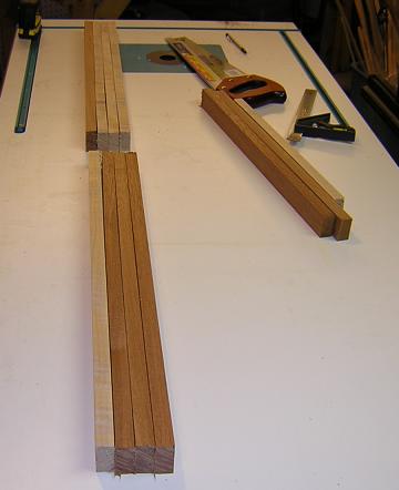 The neck laminates cut to length.