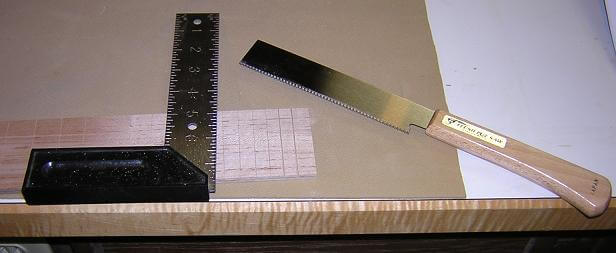 Cutting the fret slots.