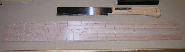 Fret slotting completed.