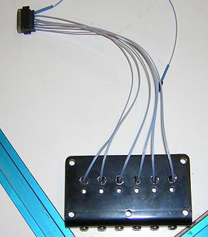 The back view of the piezo bridge wires.