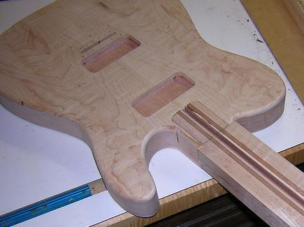 Test fitting the neck tenon.