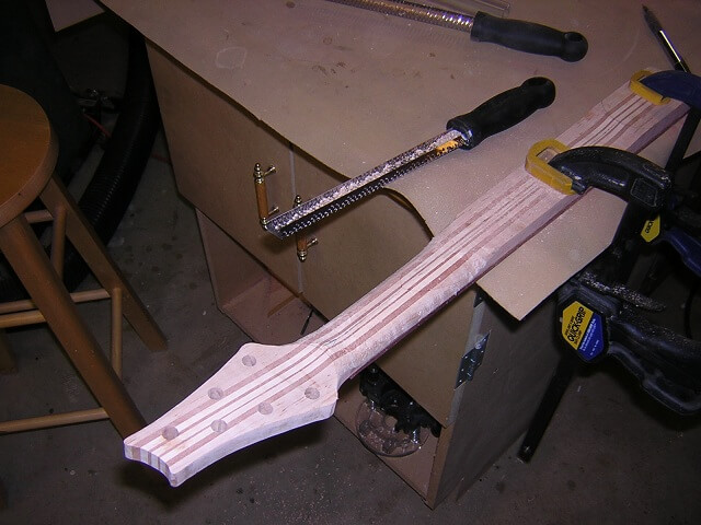 Carving the neck.