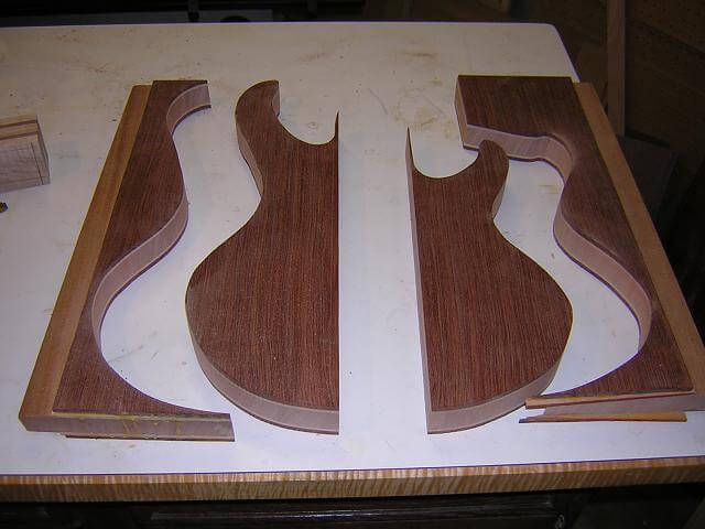 The body wings rough cut on the band saw.
