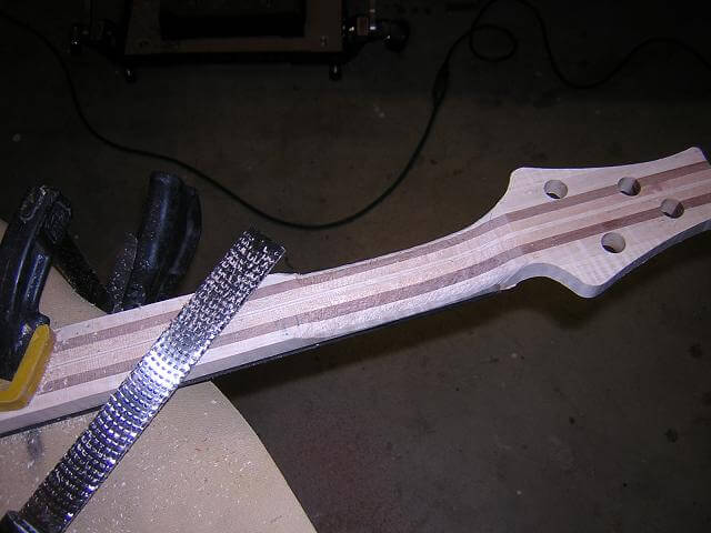 Carving the neck.