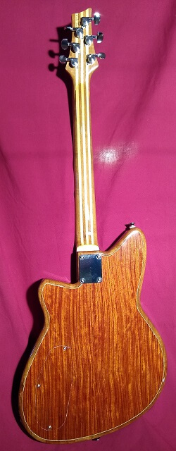 Completed photo of the Bubinga Pudding guitar.