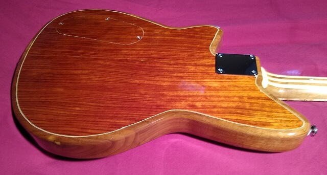 Completed photo of the Bubinga Pudding guitar.