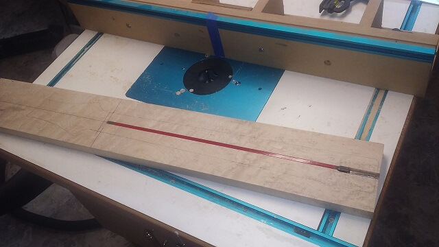 Routing the truss rod channel.