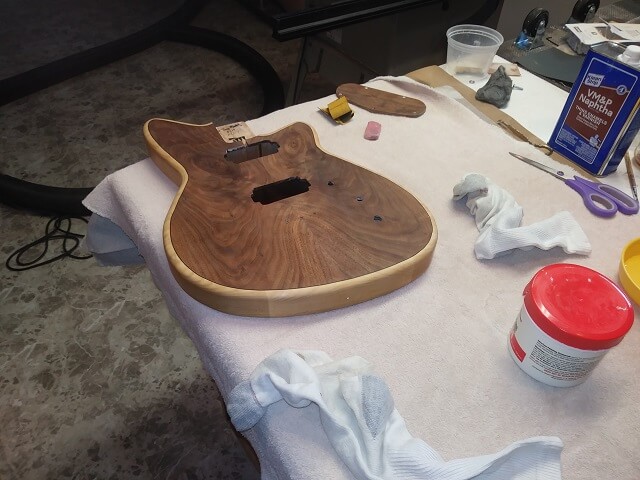 Level sanding the nitro.