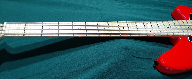 The LED fretboard.