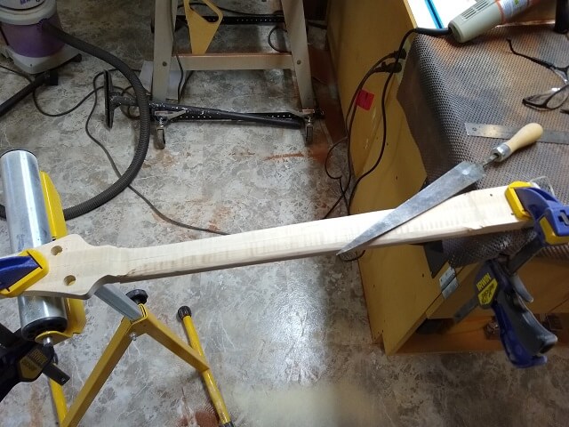 Carving the neck.