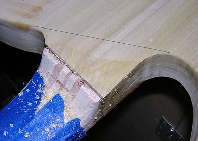 Beginning to carve the heel.