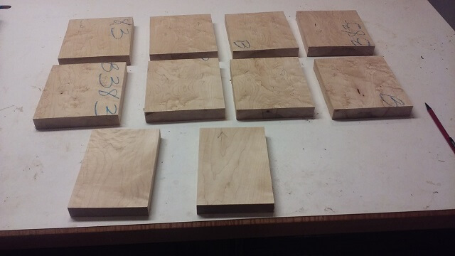 Stave sections cut to length.