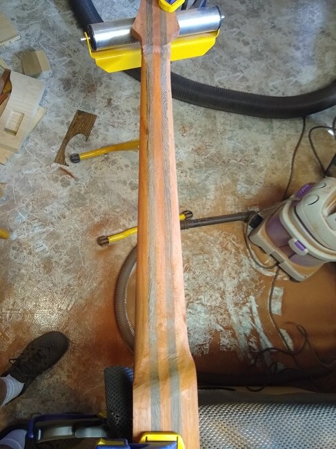 Carving the neck.