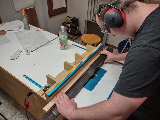 Routing the truss rod channel.