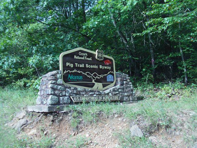 Entering the Pig Trail Scenic Byway.