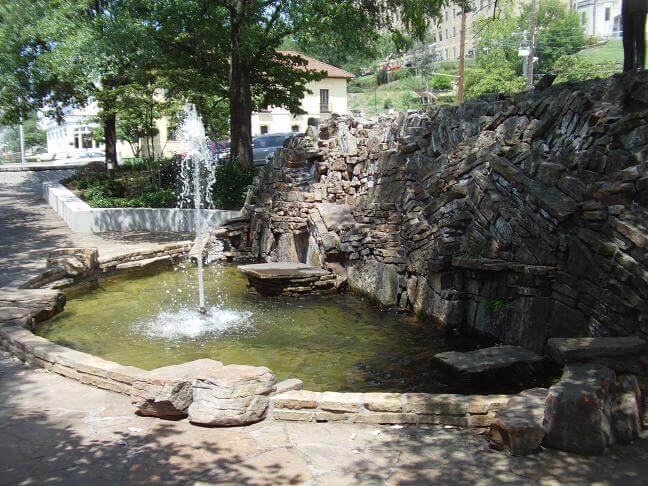 One of the fountains in downtown Hot Springs, AR.