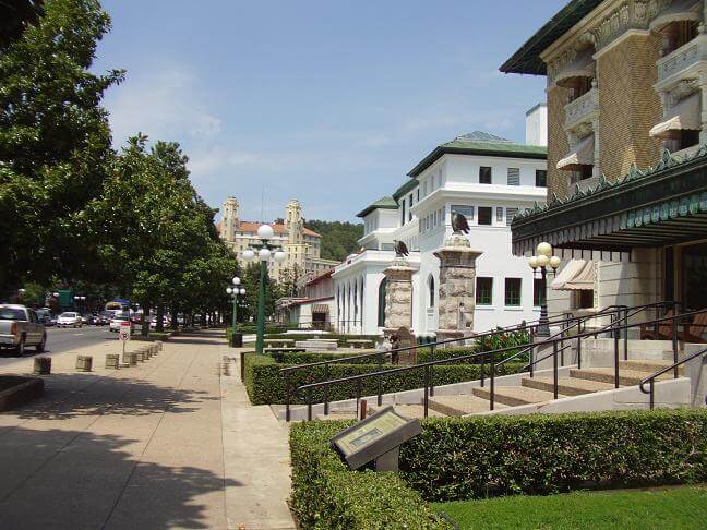 Bathhouse Row in Hot Springs National Park.