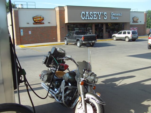 Gassing up before leaving town.