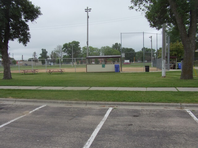 A baseball diamond in Pipestone, MN.