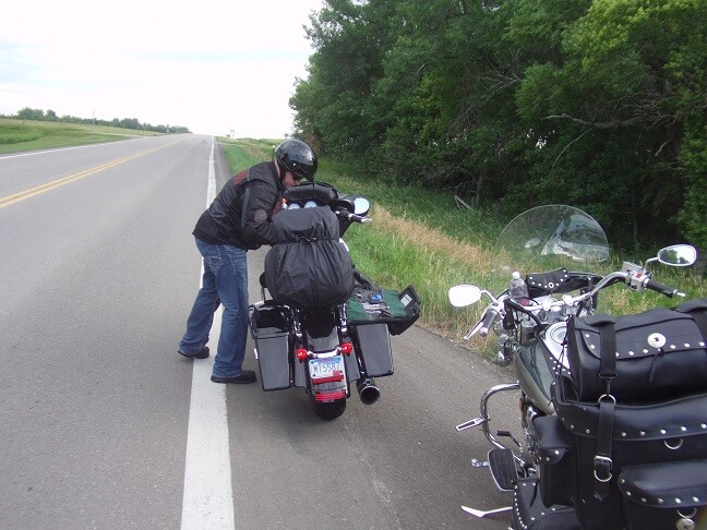 Jon getting ready to fix his highway peg.