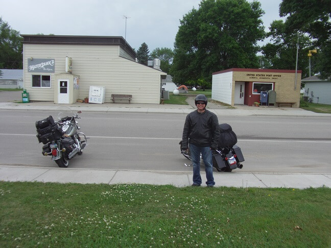 Checking directions in Alberta, MN.