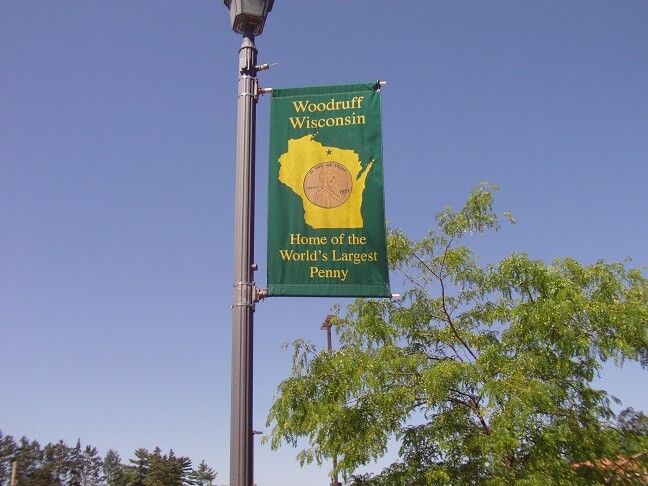 Woodruff, WI, the home of the world's largest penny.