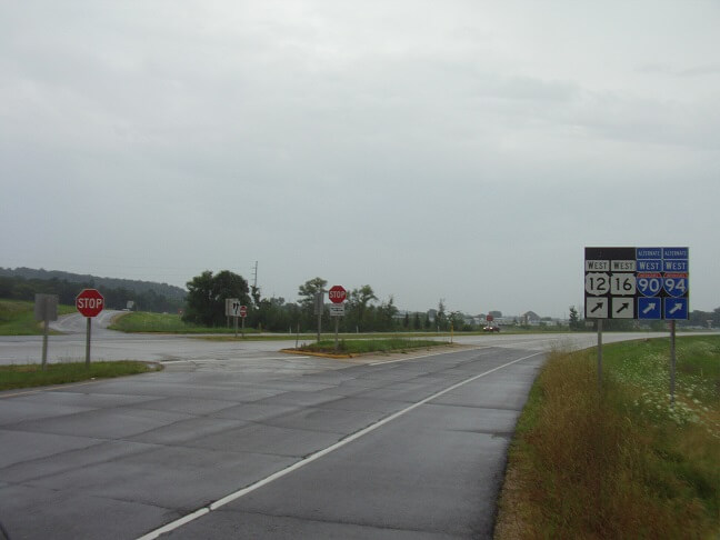 Stopping to check the map north of Lacrosse, WI.