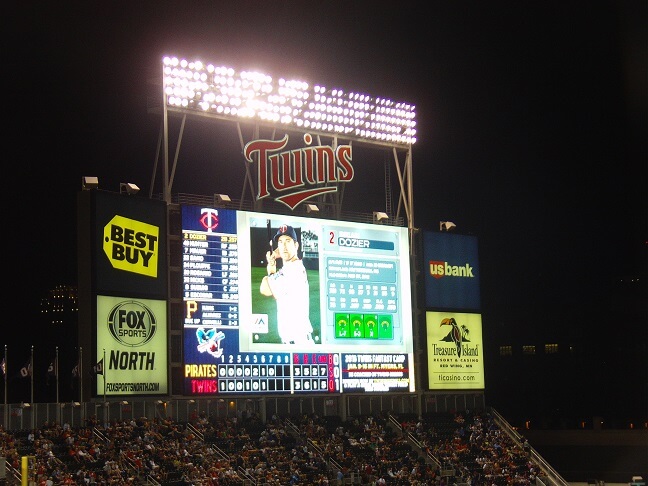 Brian Dozier on the jumbotron.