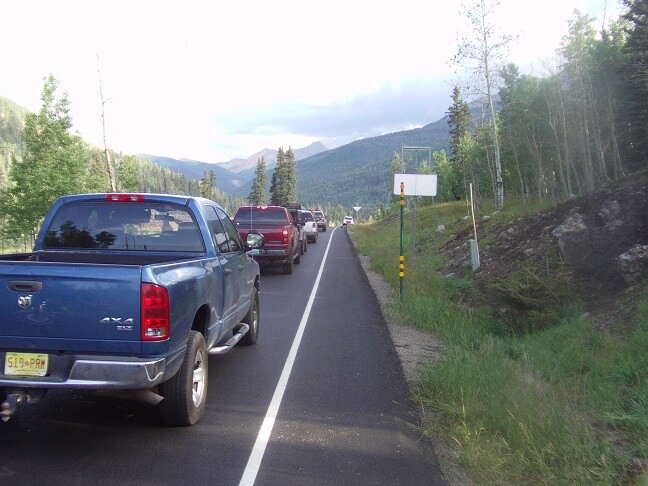 Construction on the Million Dollar Highway.