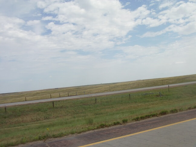 Riding I-90 across South Dakota.