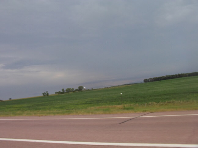 Riding I-90 across South Dakota.