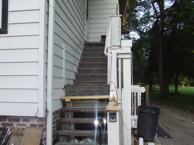 The rickety stairs leading up to my room.